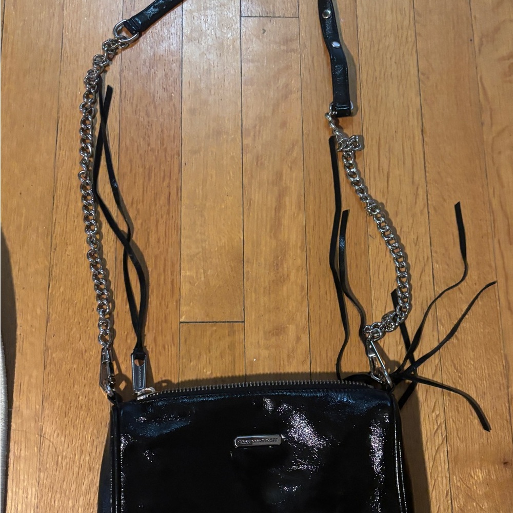 Black Crossbody Bag with Chain Strap